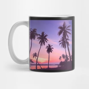 Palm Trees Ocean Sunset Silhouette Mug